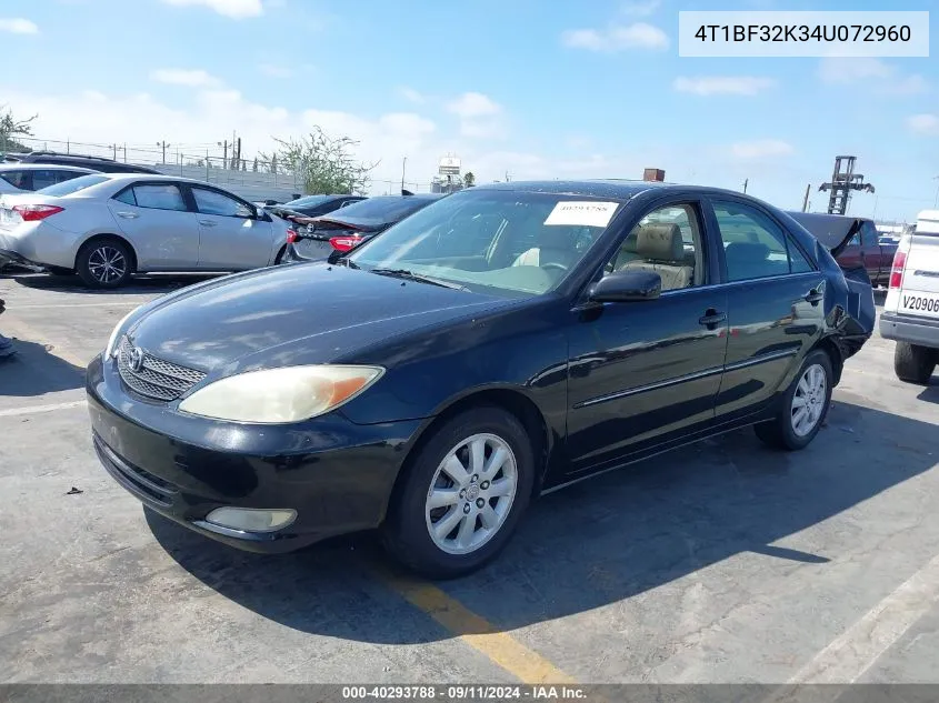 2004 Toyota Camry Le/Xle/Se VIN: 4T1BF32K34U072960 Lot: 40293788