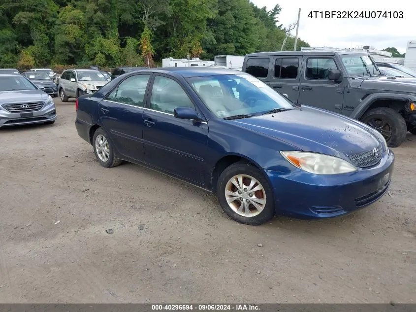 2004 Toyota Camry Le V6 VIN: 4T1BF32K24U074103 Lot: 40296694