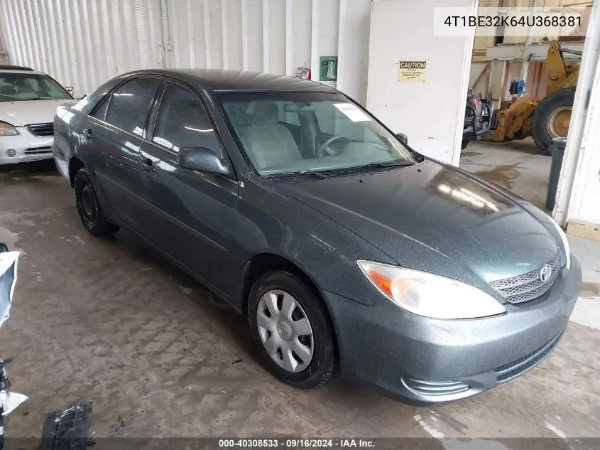 2004 Toyota Camry Le VIN: 4T1BE32K64U368381 Lot: 40308533