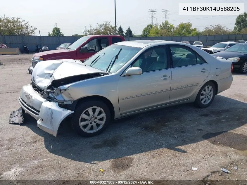 2004 Toyota Camry Xle V6 VIN: 4T1BF30K14U588205 Lot: 40327509