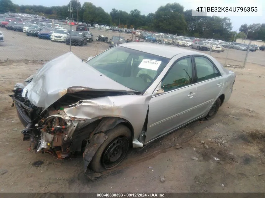 2004 Toyota Camry Le/Xle/Se VIN: 4T1BE32K84U796355 Lot: 40330393