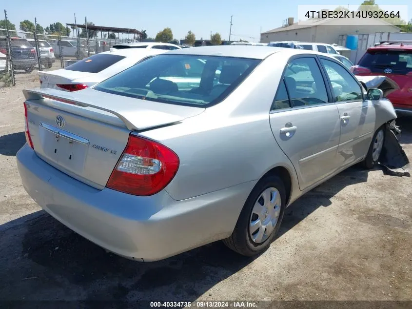 2004 Toyota Camry Le VIN: 4T1BE32K14U932664 Lot: 40334735