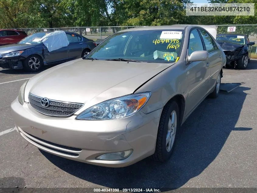 2004 Toyota Camry Le/Xle/Se VIN: 4T1BE32K04U874210 Lot: 40341398