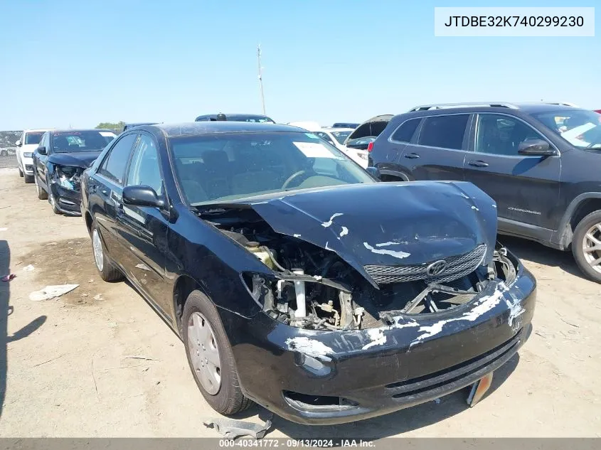 2004 Toyota Camry Le/Xle VIN: JTDBE32K740299230 Lot: 40341772