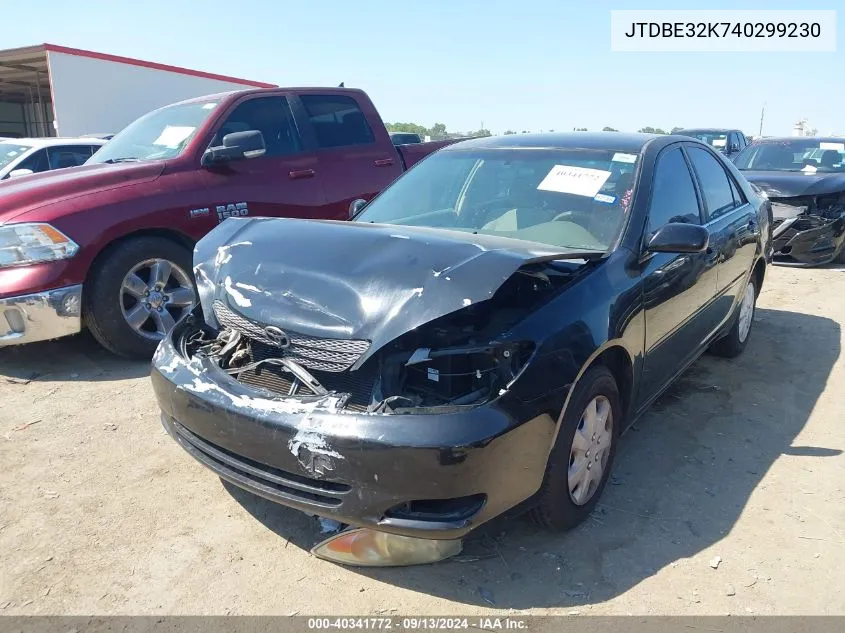 2004 Toyota Camry Le/Xle VIN: JTDBE32K740299230 Lot: 40341772