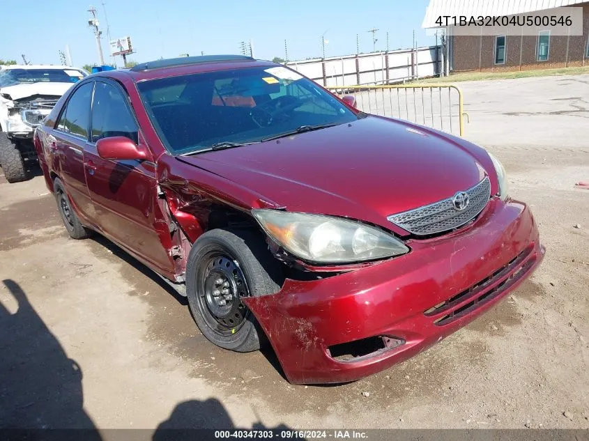 4T1BA32K04U500546 2004 Toyota Camry Se