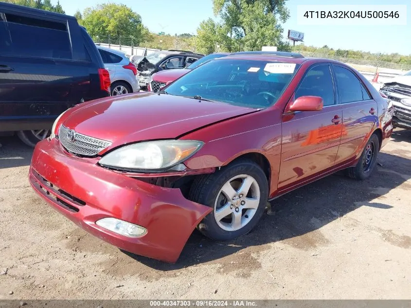 2004 Toyota Camry Se VIN: 4T1BA32K04U500546 Lot: 40347303