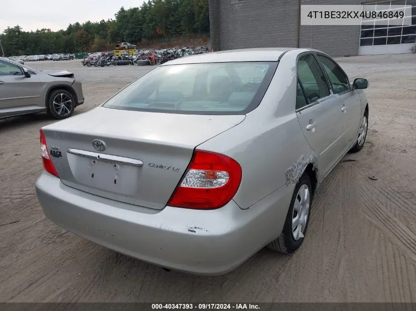 2004 Toyota Camry Le VIN: 4T1BE32KX4U846849 Lot: 40347393