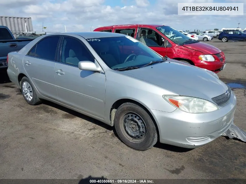 2004 Toyota Camry Le VIN: 4T1BE32K84U804941 Lot: 40350651