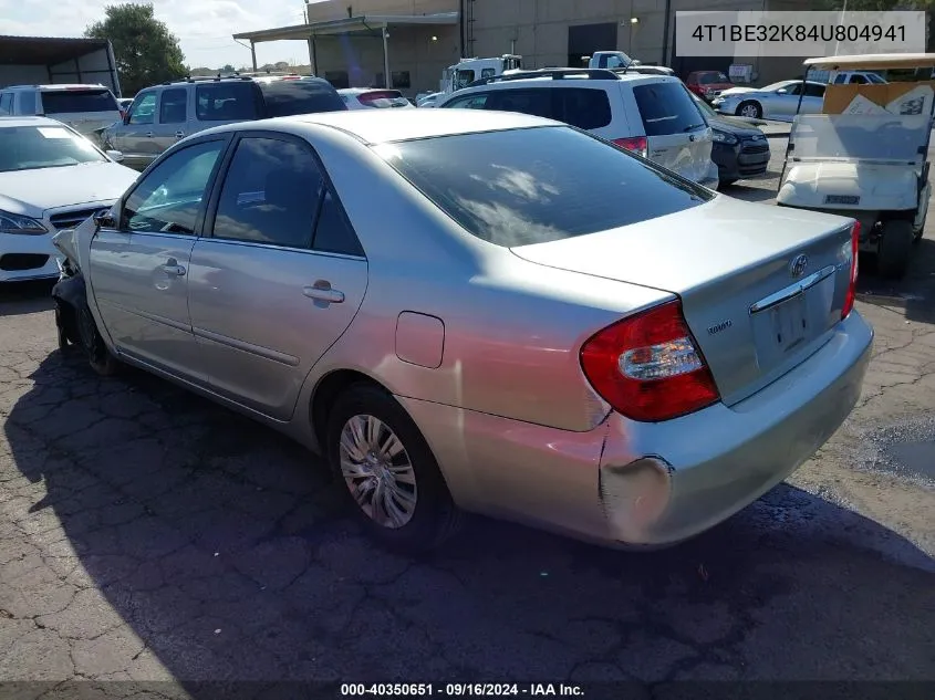 2004 Toyota Camry Le VIN: 4T1BE32K84U804941 Lot: 40350651