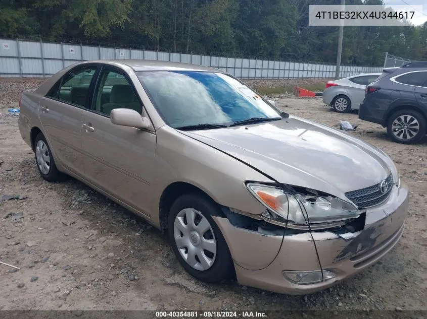 2004 Toyota Camry Le VIN: 4T1BE32KX4U344617 Lot: 40354881