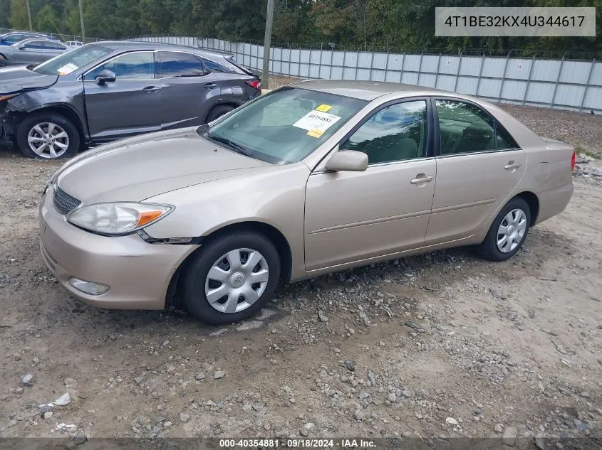 2004 Toyota Camry Le VIN: 4T1BE32KX4U344617 Lot: 40354881