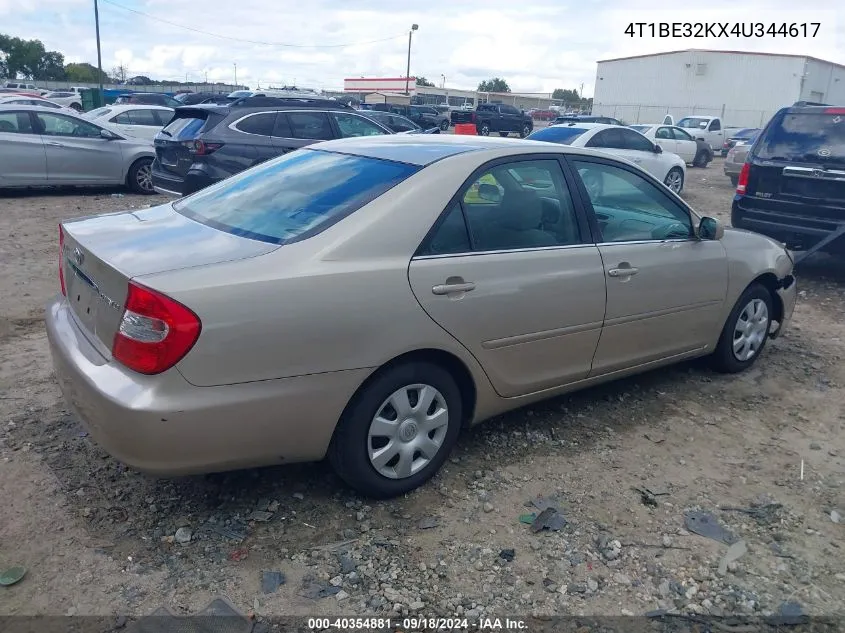 2004 Toyota Camry Le VIN: 4T1BE32KX4U344617 Lot: 40354881