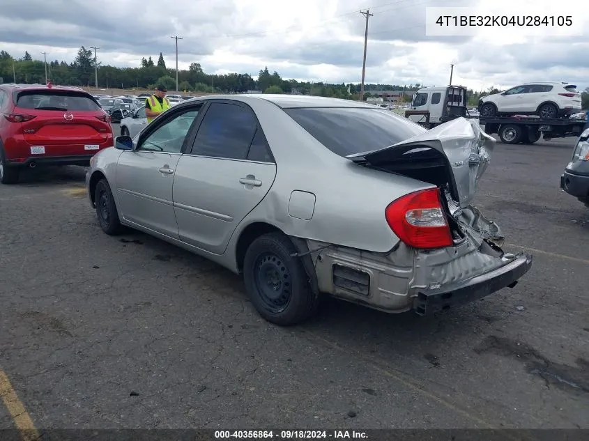 2004 Toyota Camry Le VIN: 4T1BE32K04U284105 Lot: 40356864