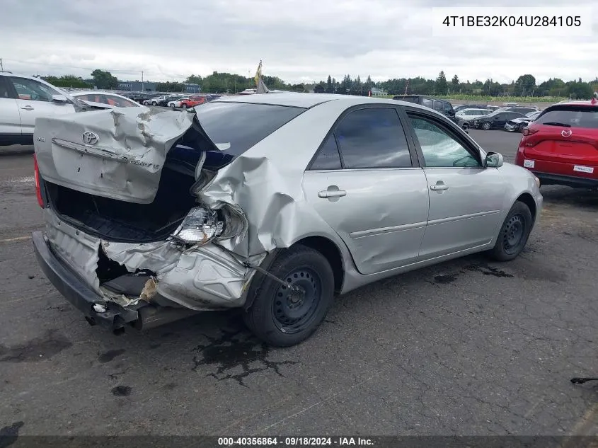 2004 Toyota Camry Le VIN: 4T1BE32K04U284105 Lot: 40356864