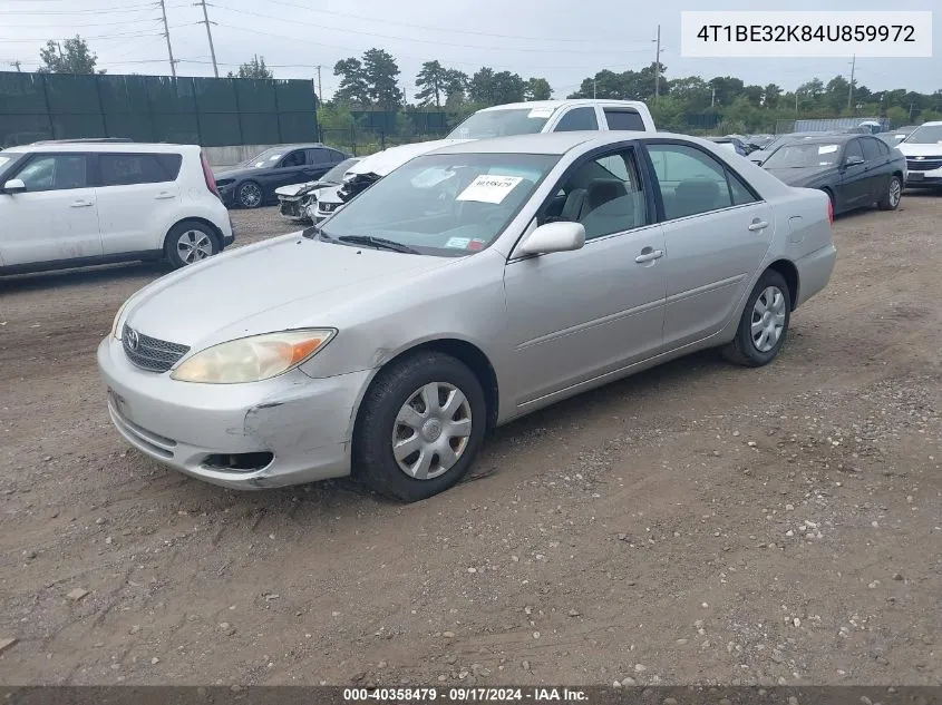 2004 Toyota Camry Le VIN: 4T1BE32K84U859972 Lot: 40358479