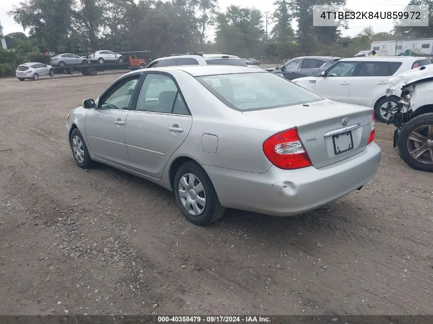 2004 Toyota Camry Le VIN: 4T1BE32K84U859972 Lot: 40358479