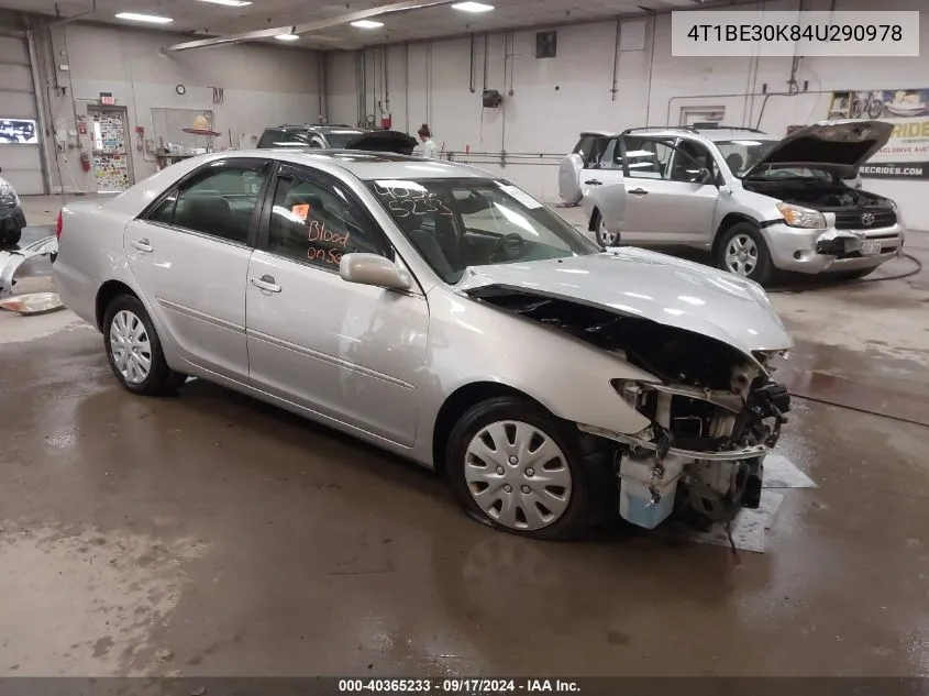 2004 Toyota Camry Xle VIN: 4T1BE30K84U290978 Lot: 40365233