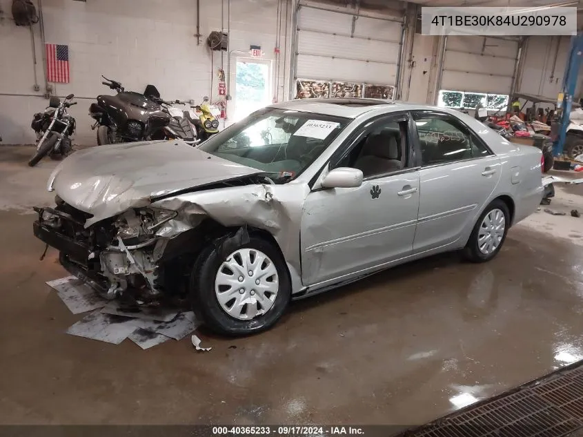 2004 Toyota Camry Xle VIN: 4T1BE30K84U290978 Lot: 40365233