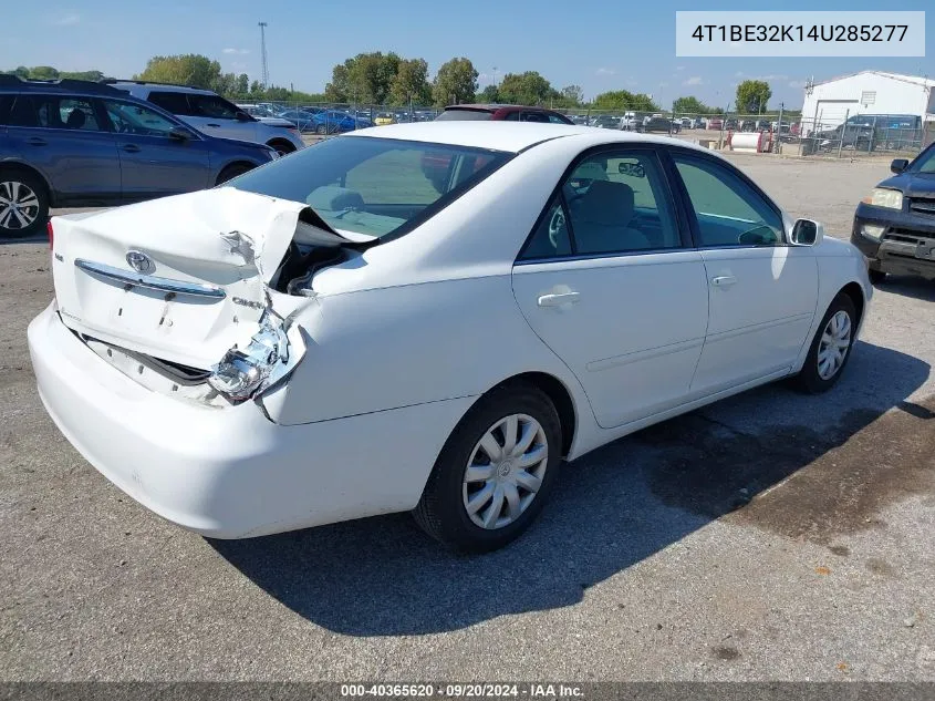 2004 Toyota Camry Le VIN: 4T1BE32K14U285277 Lot: 40365620