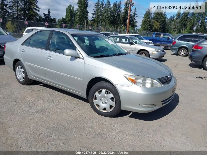 2004 Toyota Camry Le VIN: 4T1BE32K54U265694 Lot: 40374809