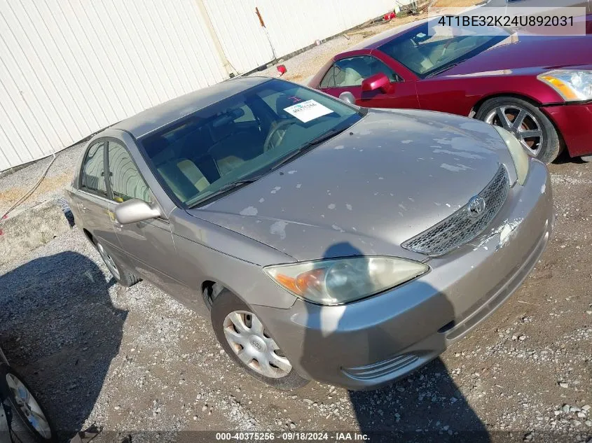 4T1BE32K24U892031 2004 Toyota Camry Le