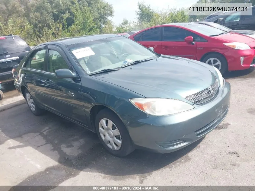 2004 Toyota Camry Le VIN: 4T1BE32K94U374434 Lot: 40377183