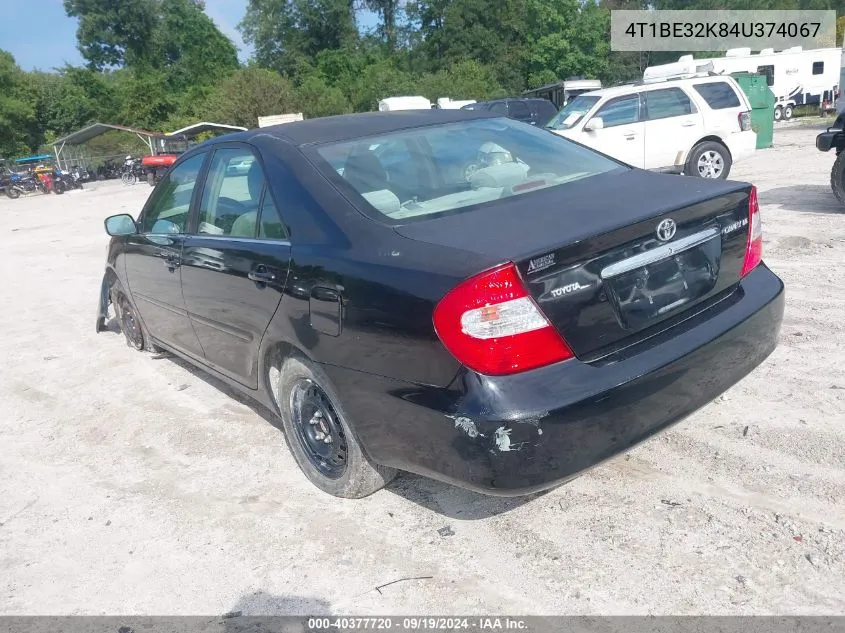 2004 Toyota Camry Le VIN: 4T1BE32K84U374067 Lot: 40377720