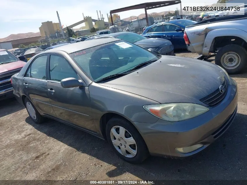 2004 Toyota Camry Xle VIN: 4T1BE32K24U844738 Lot: 40381851