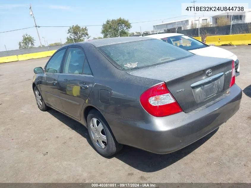 2004 Toyota Camry Xle VIN: 4T1BE32K24U844738 Lot: 40381851