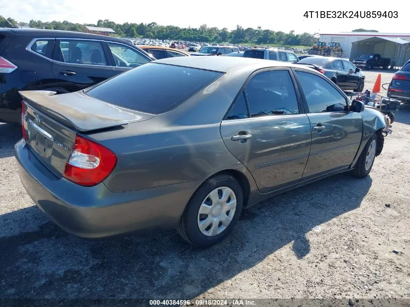 2004 Toyota Camry Le VIN: 4T1BE32K24U859403 Lot: 40384596