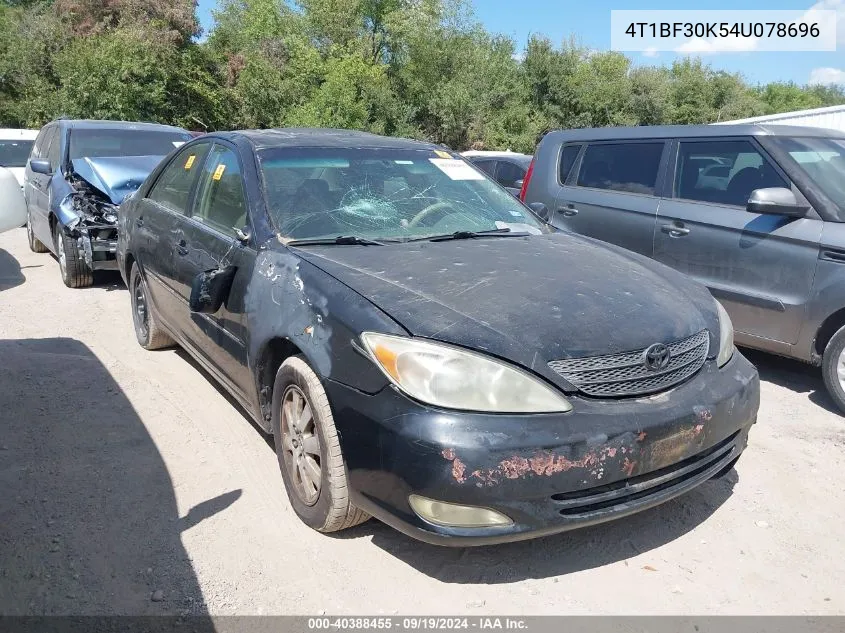 2004 Toyota Camry Xle V6 VIN: 4T1BF30K54U078696 Lot: 40388455