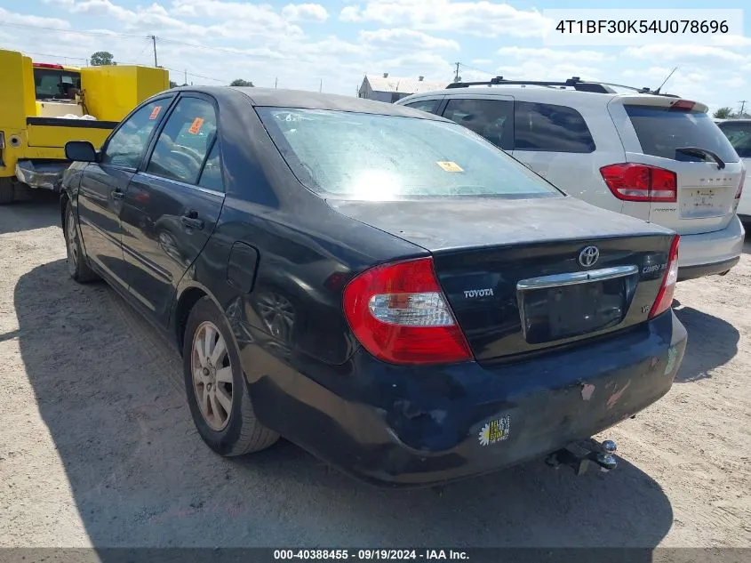 2004 Toyota Camry Xle V6 VIN: 4T1BF30K54U078696 Lot: 40388455