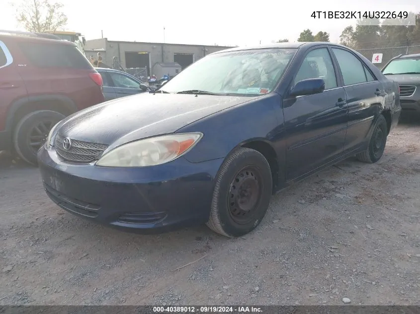 4T1BE32K14U322649 2004 Toyota Camry Le