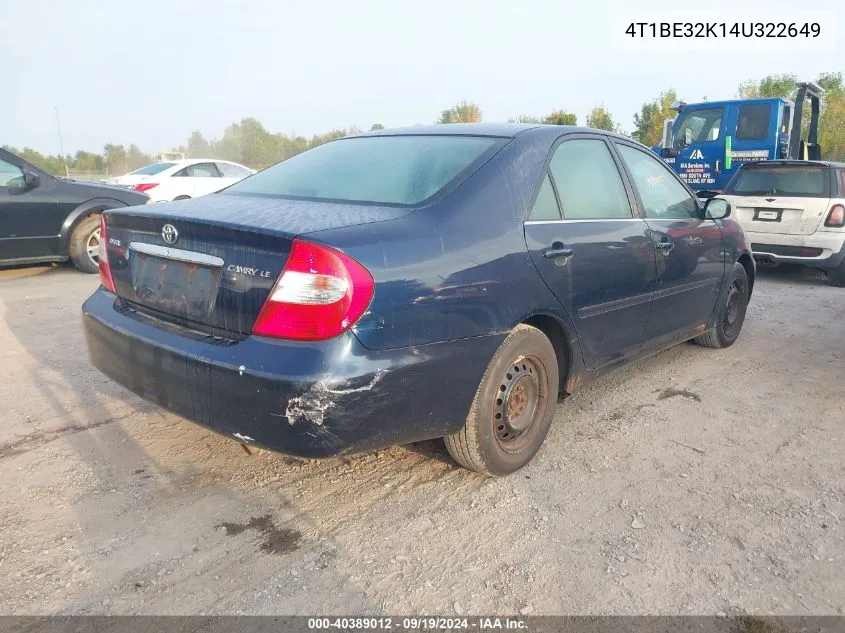 4T1BE32K14U322649 2004 Toyota Camry Le