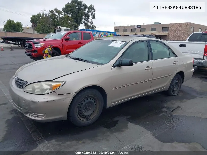 2004 Toyota Camry Le VIN: 4T1BE32K84U883186 Lot: 40394732