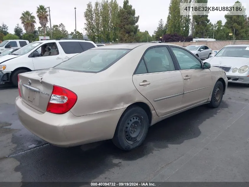 2004 Toyota Camry Le VIN: 4T1BE32K84U883186 Lot: 40394732