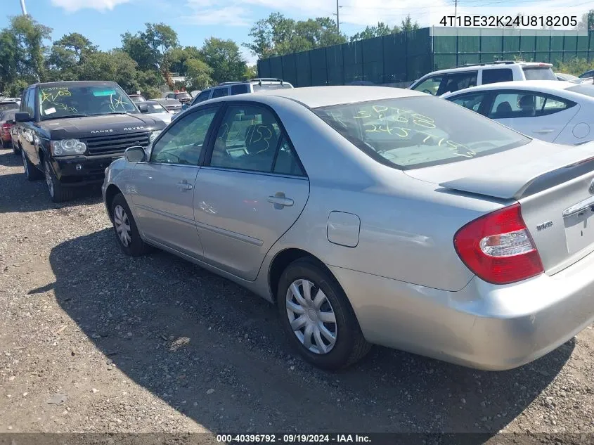 2004 Toyota Camry Le VIN: 4T1BE32K24U818205 Lot: 40396792