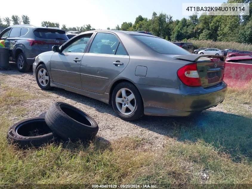 4T1BA32K94U019114 2004 Toyota Camry Se V6