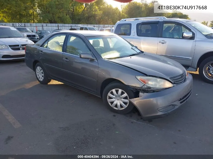 2004 Toyota Camry Le VIN: 4T1BE30K74U917668 Lot: 40404394