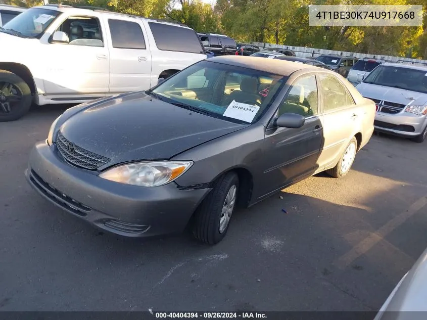 2004 Toyota Camry Le VIN: 4T1BE30K74U917668 Lot: 40404394