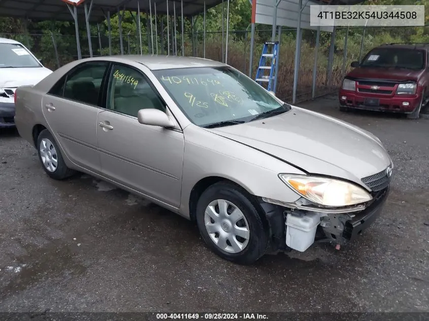 2004 Toyota Camry Le/Xle/Se VIN: 4T1BE32K54U344508 Lot: 40411649