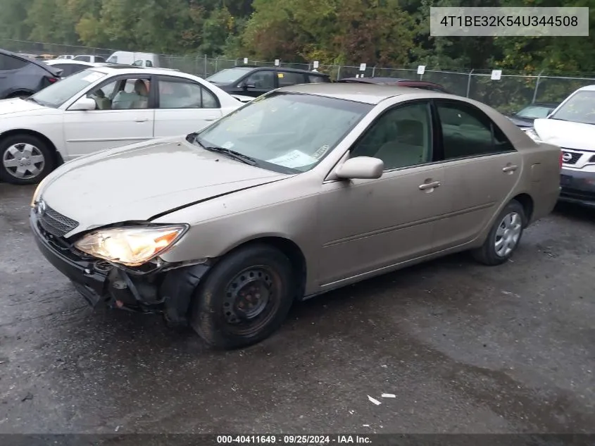 2004 Toyota Camry Le/Xle/Se VIN: 4T1BE32K54U344508 Lot: 40411649