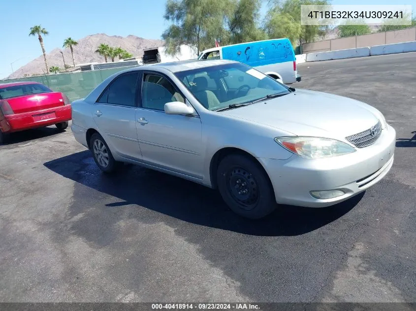 2004 Toyota Camry Xle VIN: 4T1BE32K34U309241 Lot: 40418914