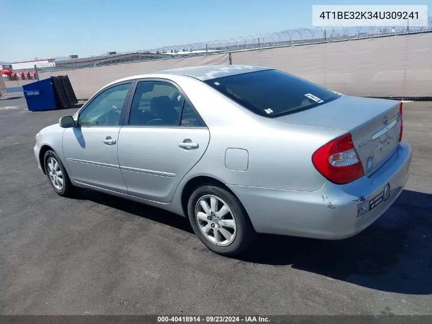 2004 Toyota Camry Xle VIN: 4T1BE32K34U309241 Lot: 40418914