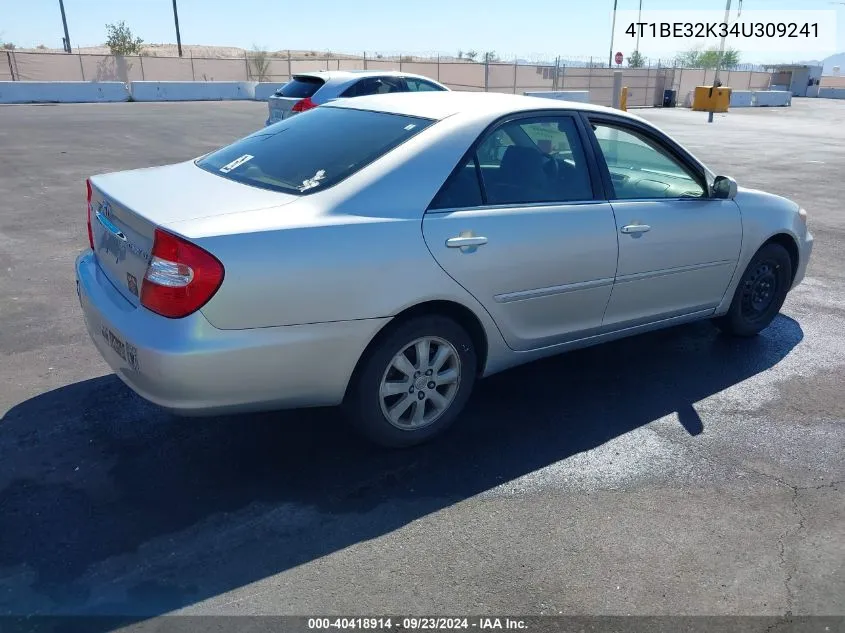 2004 Toyota Camry Xle VIN: 4T1BE32K34U309241 Lot: 40418914