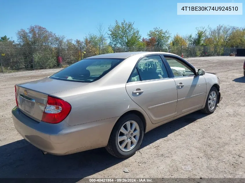 4T1BE30K74U924510 2004 Toyota Camry Xle