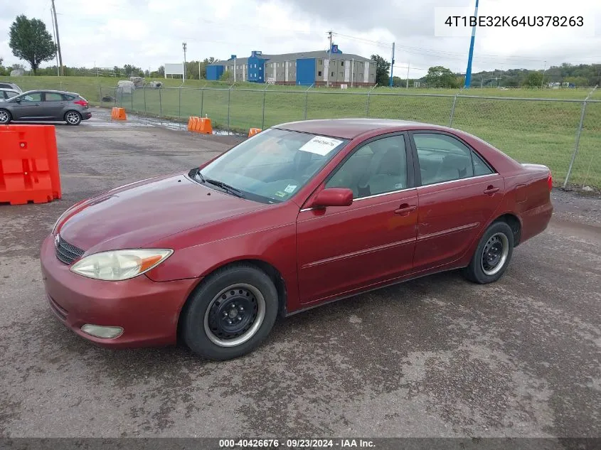 2004 Toyota Camry Xle VIN: 4T1BE32K64U378263 Lot: 40426676