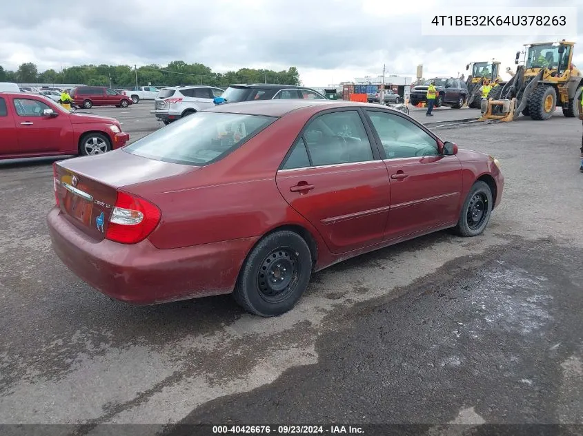 2004 Toyota Camry Xle VIN: 4T1BE32K64U378263 Lot: 40426676