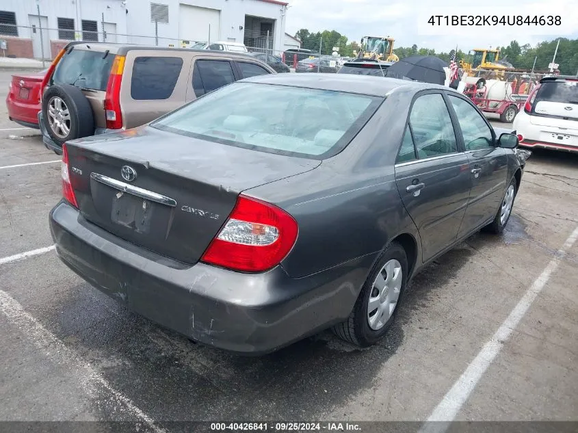 2004 Toyota Camry Le VIN: 4T1BE32K94U844638 Lot: 40426841